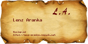 Lenz Aranka névjegykártya
